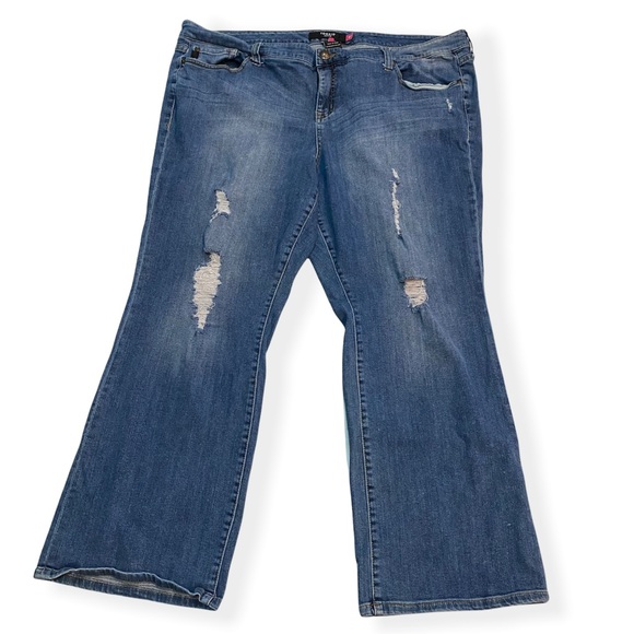 Torrid Bootcut Distressed Jeans Blue Denim Women’s Plus Size 24